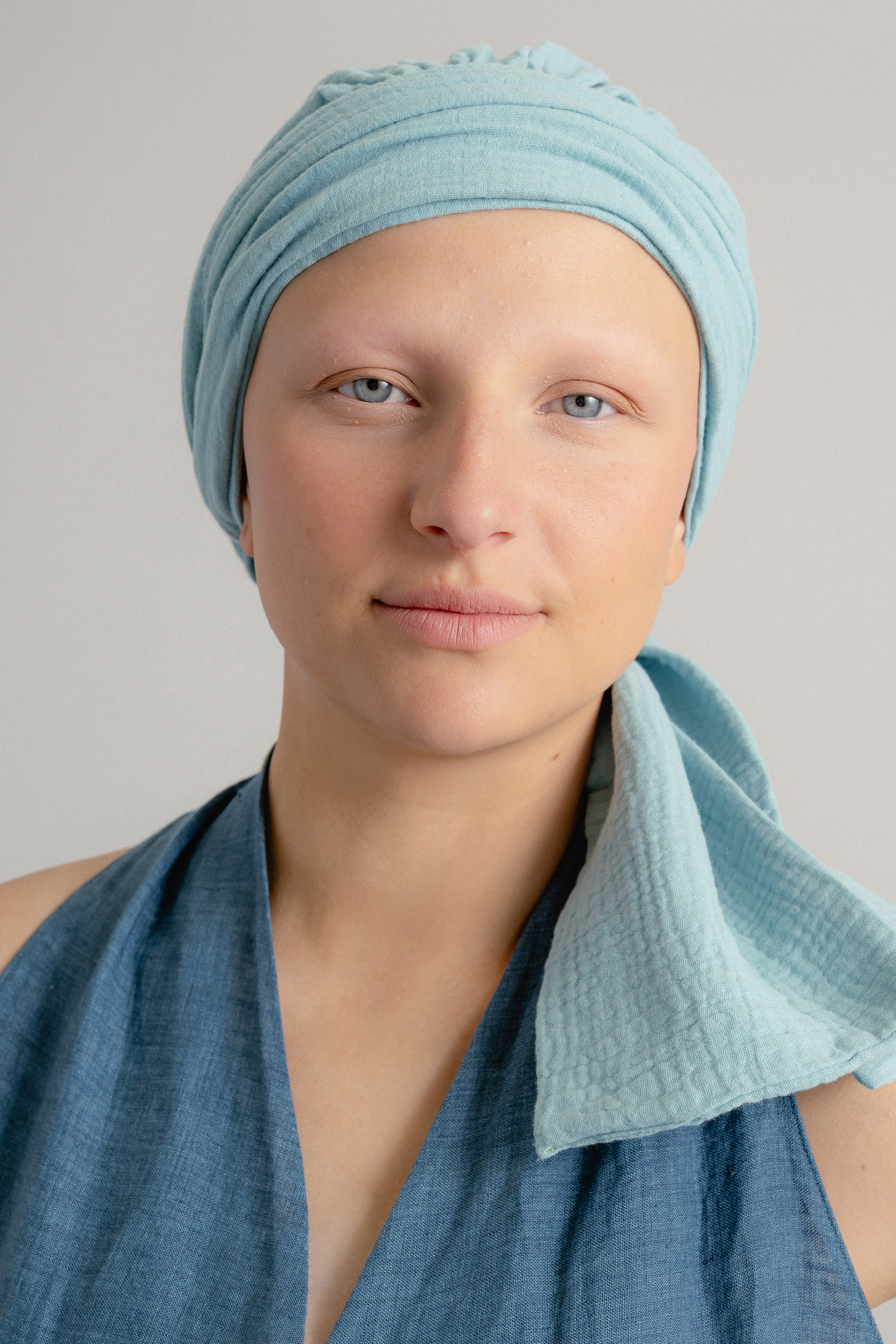 Glow Set - Bonnet et bandeau interchangeable en gaze de coton