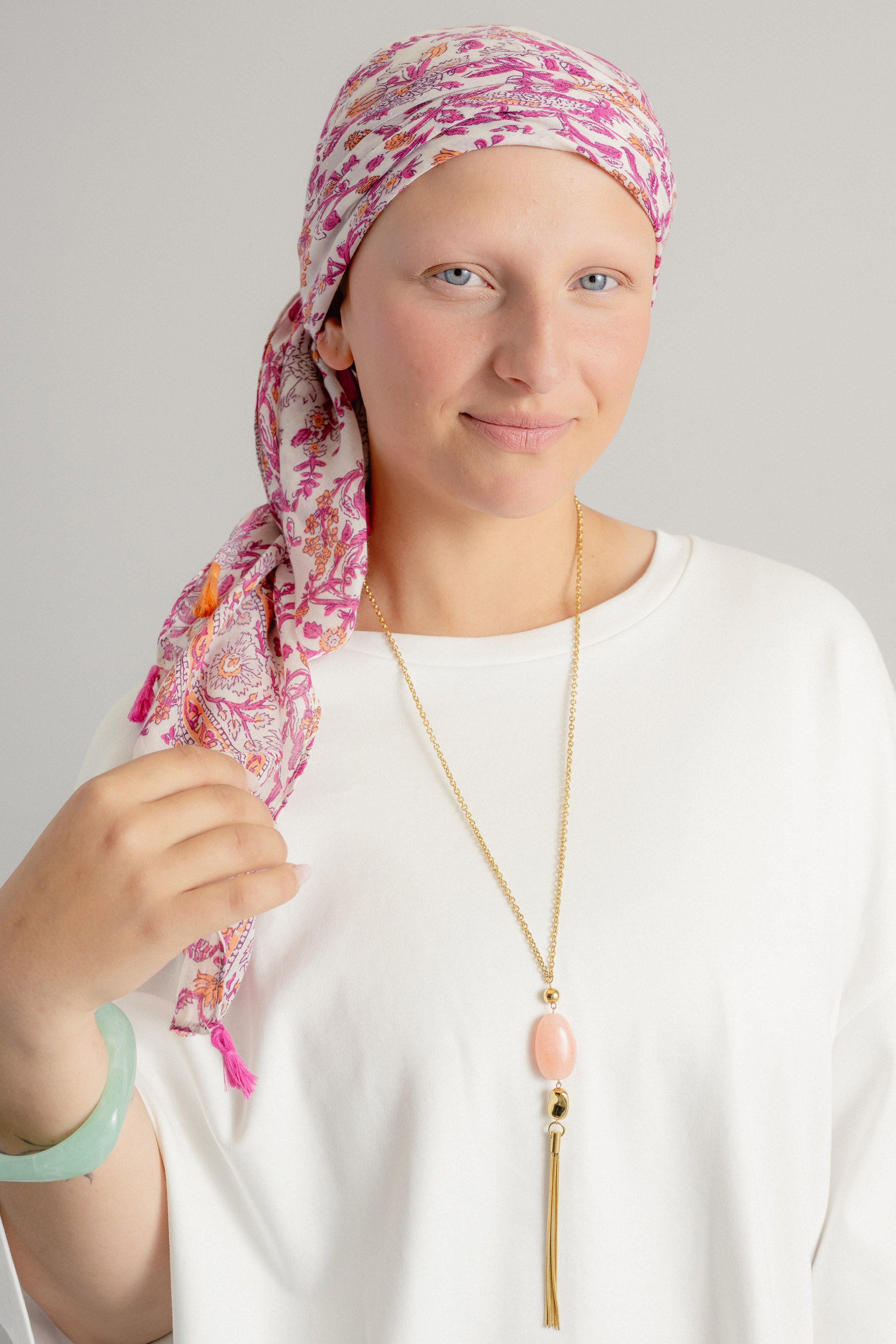 Charline – Foulard bohème noué, prêt à porter en coton
