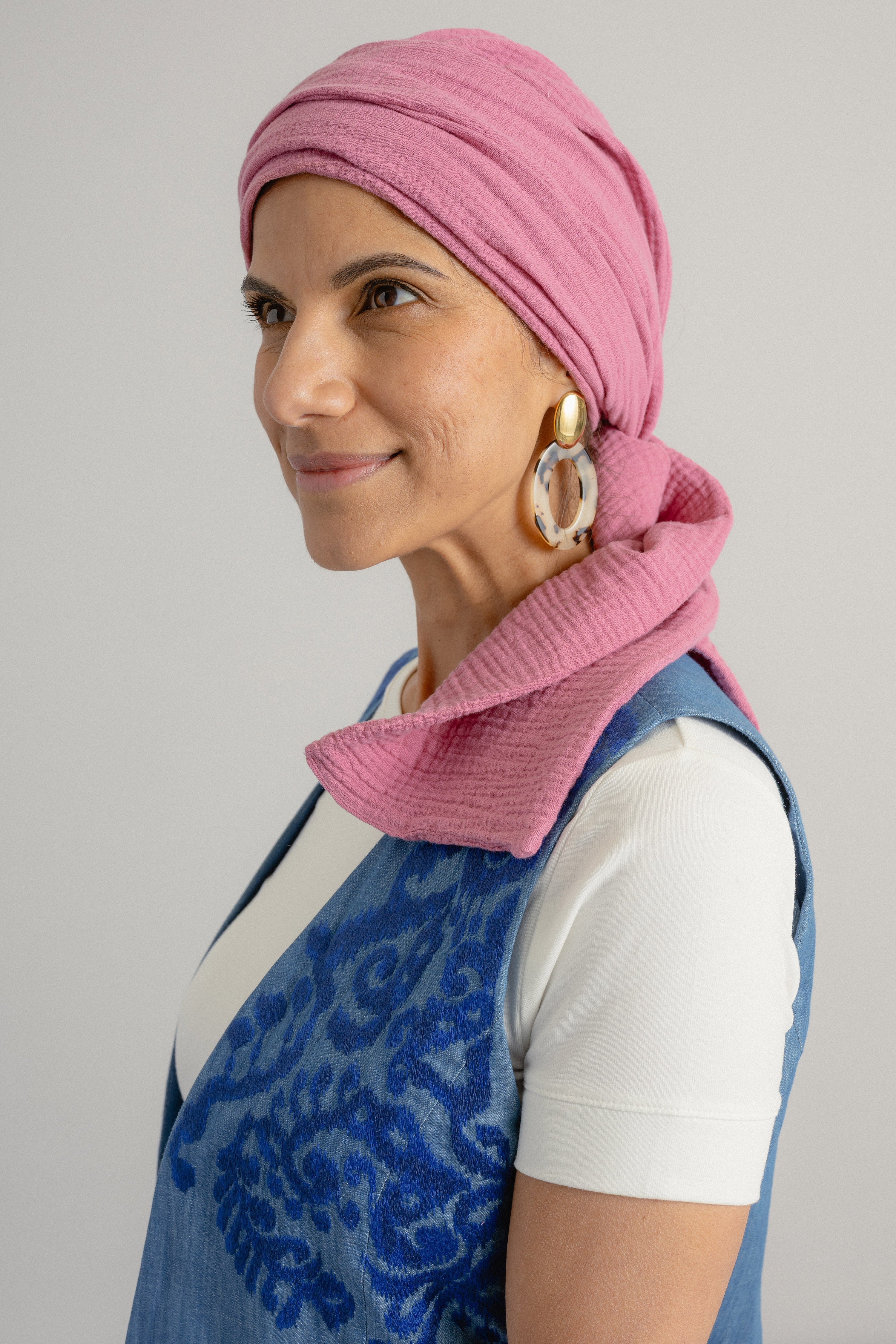Glow Set - Bonnet et bandeau interchangeable en gaze de coton