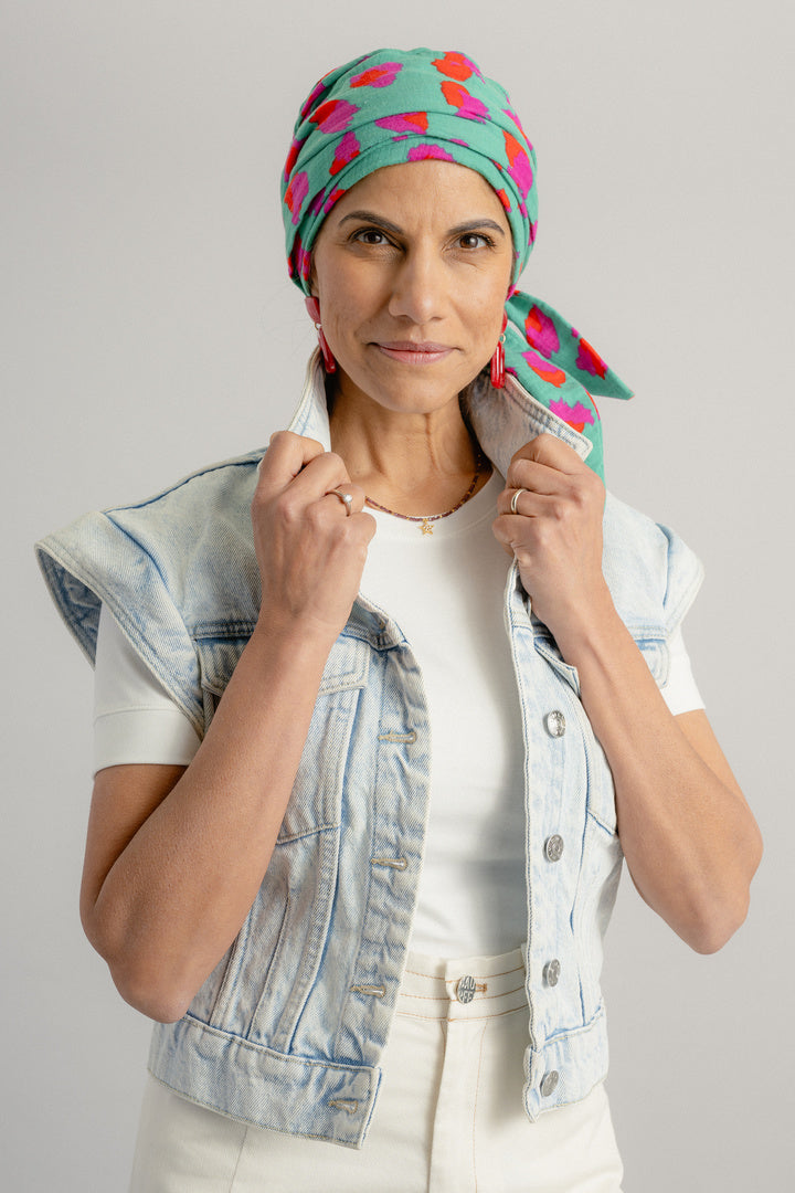 Monaco - Turban plissé à nouer en gaze de coton, chic et confortable