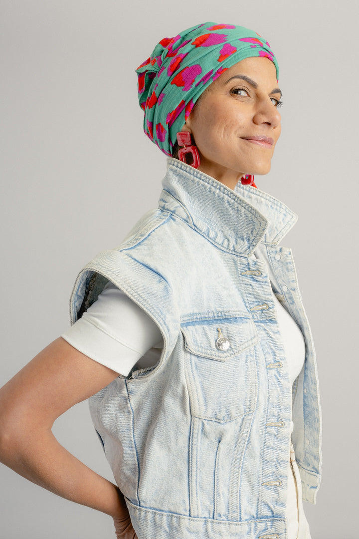 Monaco - Turban plissé à nouer en gaze de coton, chic et confortable