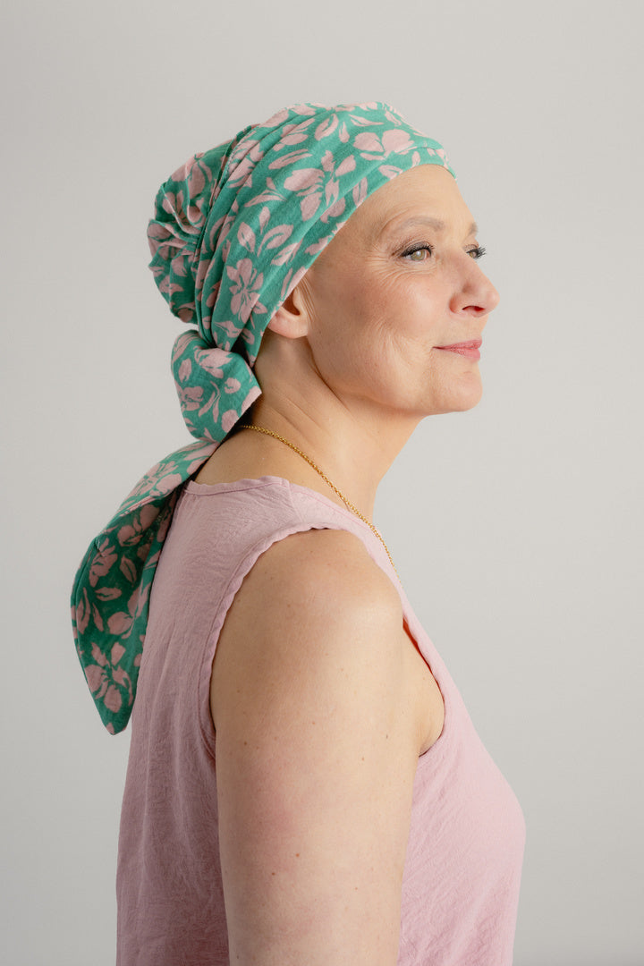 Monaco - Turban plissé à nouer en gaze de coton, chic et confortable