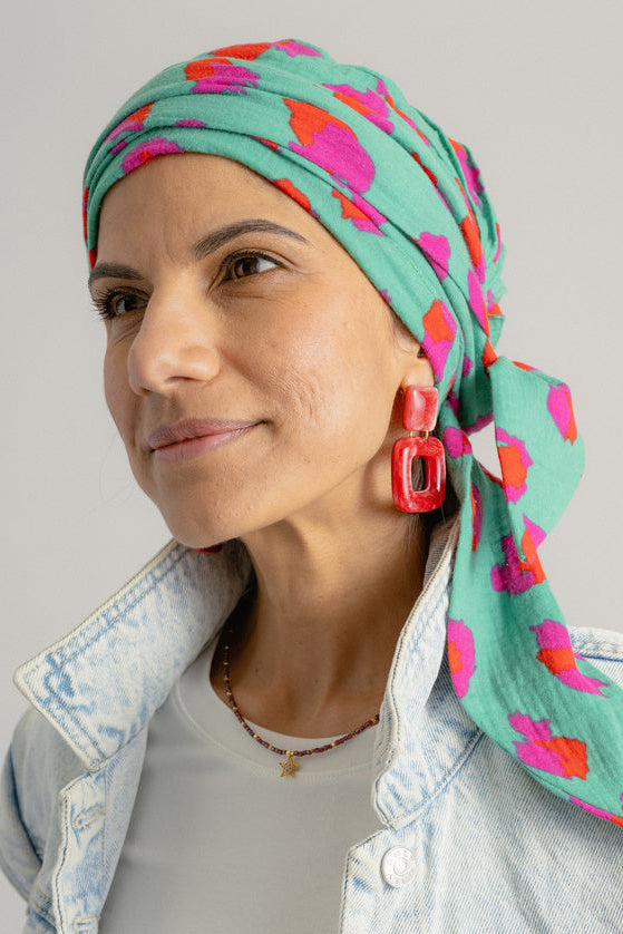 Monaco - Turban plissé à nouer en gaze de coton, chic et confortable
