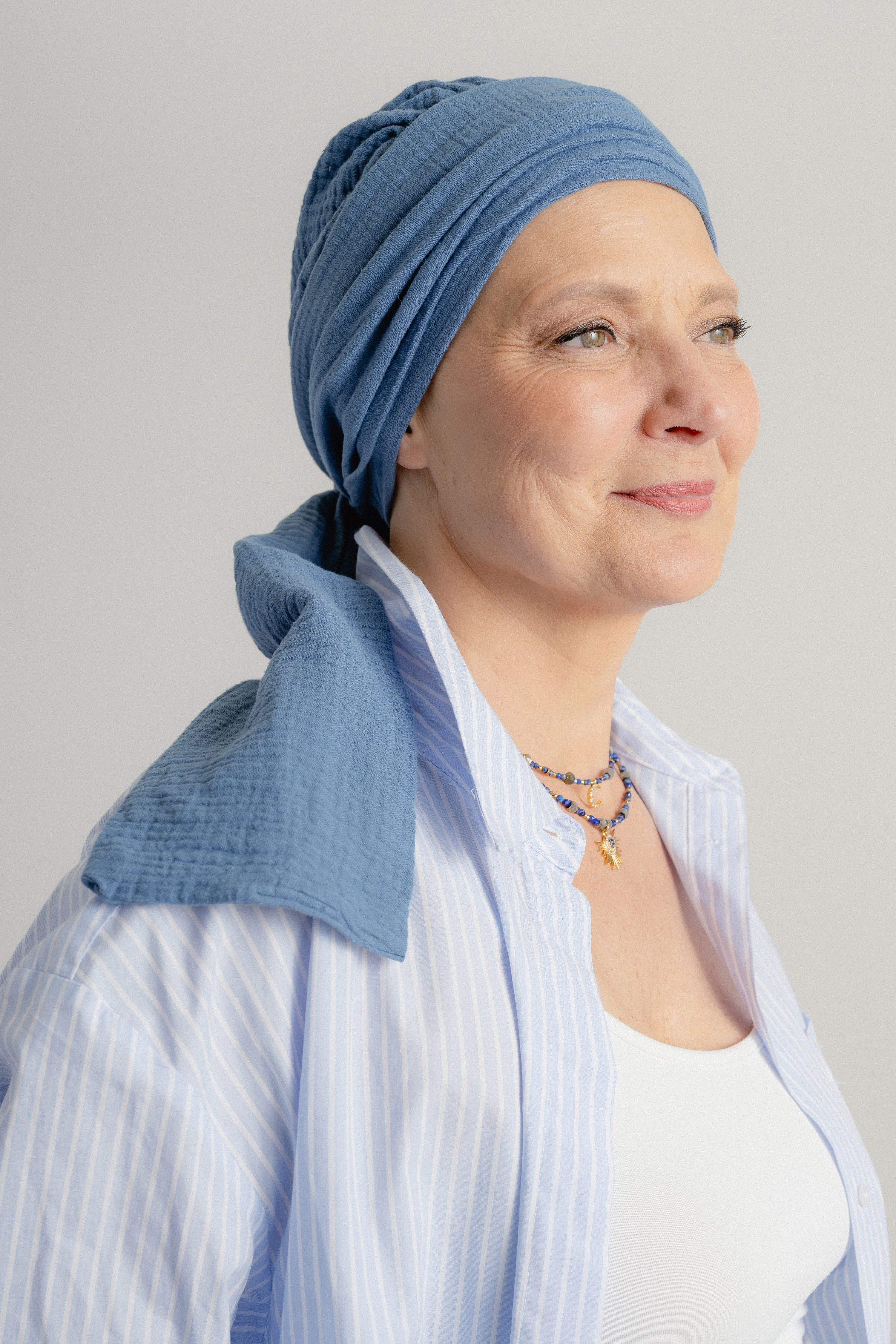 Glow Set - Bonnet et bandeau interchangeable en gaze de coton
