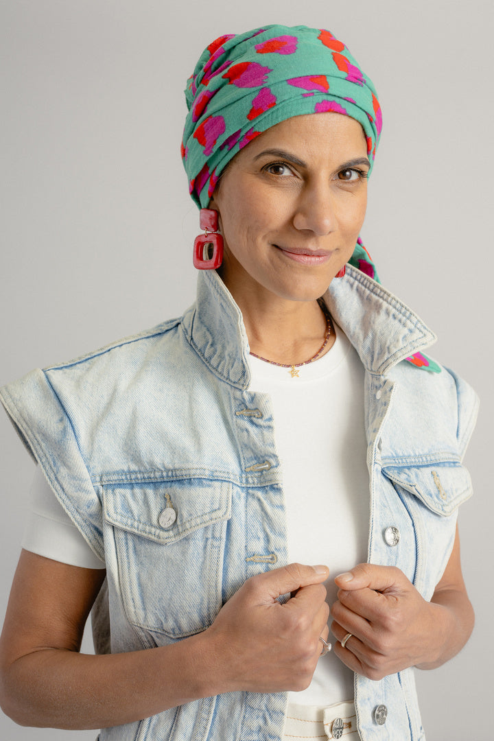 Monaco - Turban plissé à nouer en gaze de coton, chic et confortable