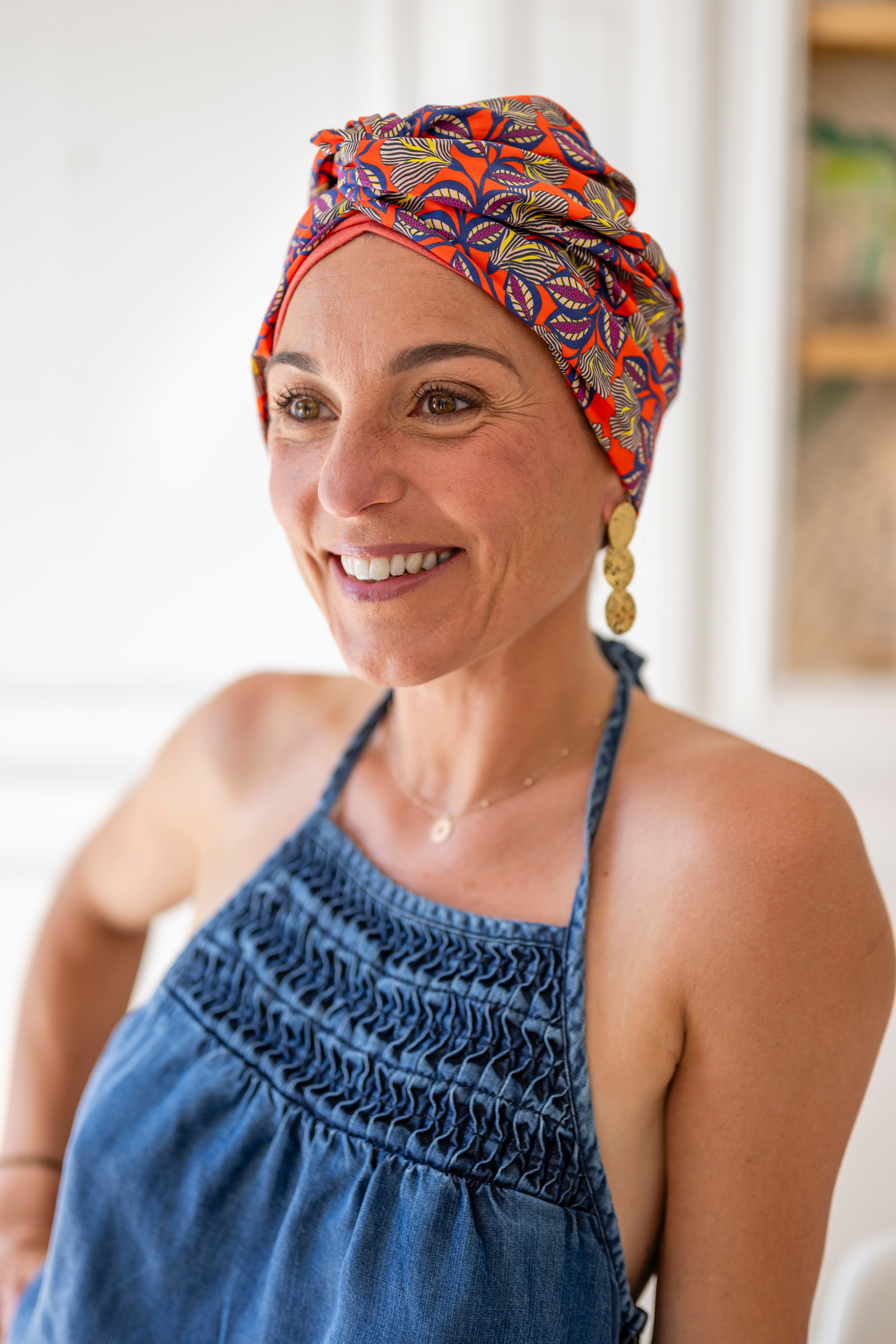 Zanzibar – Turban femme fashion à enfiler et nouer en Coton