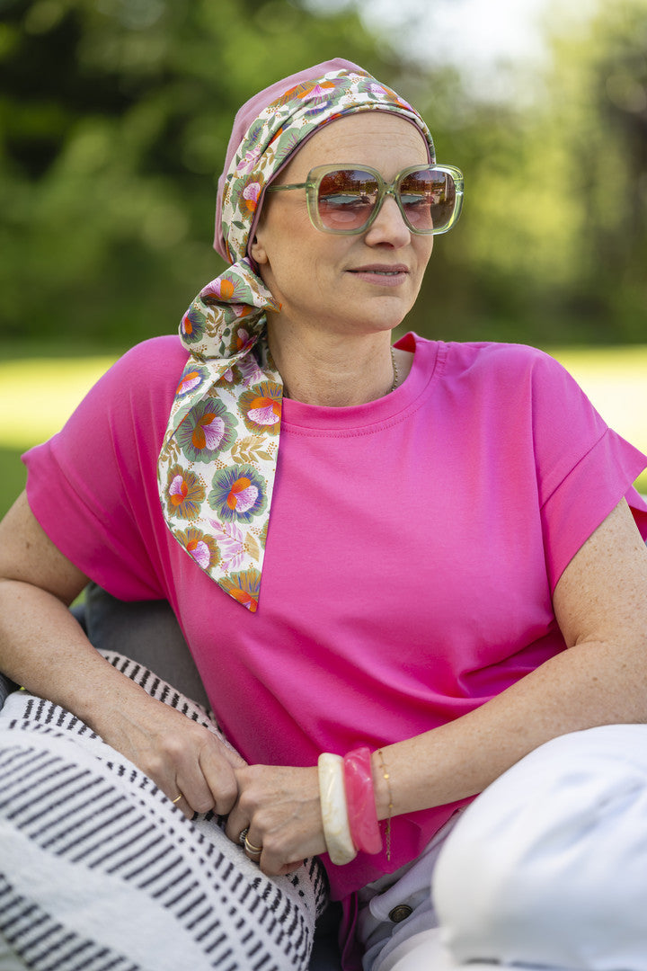 Glow Set - Bonnet et bandeau interchangeable en gaze de coton