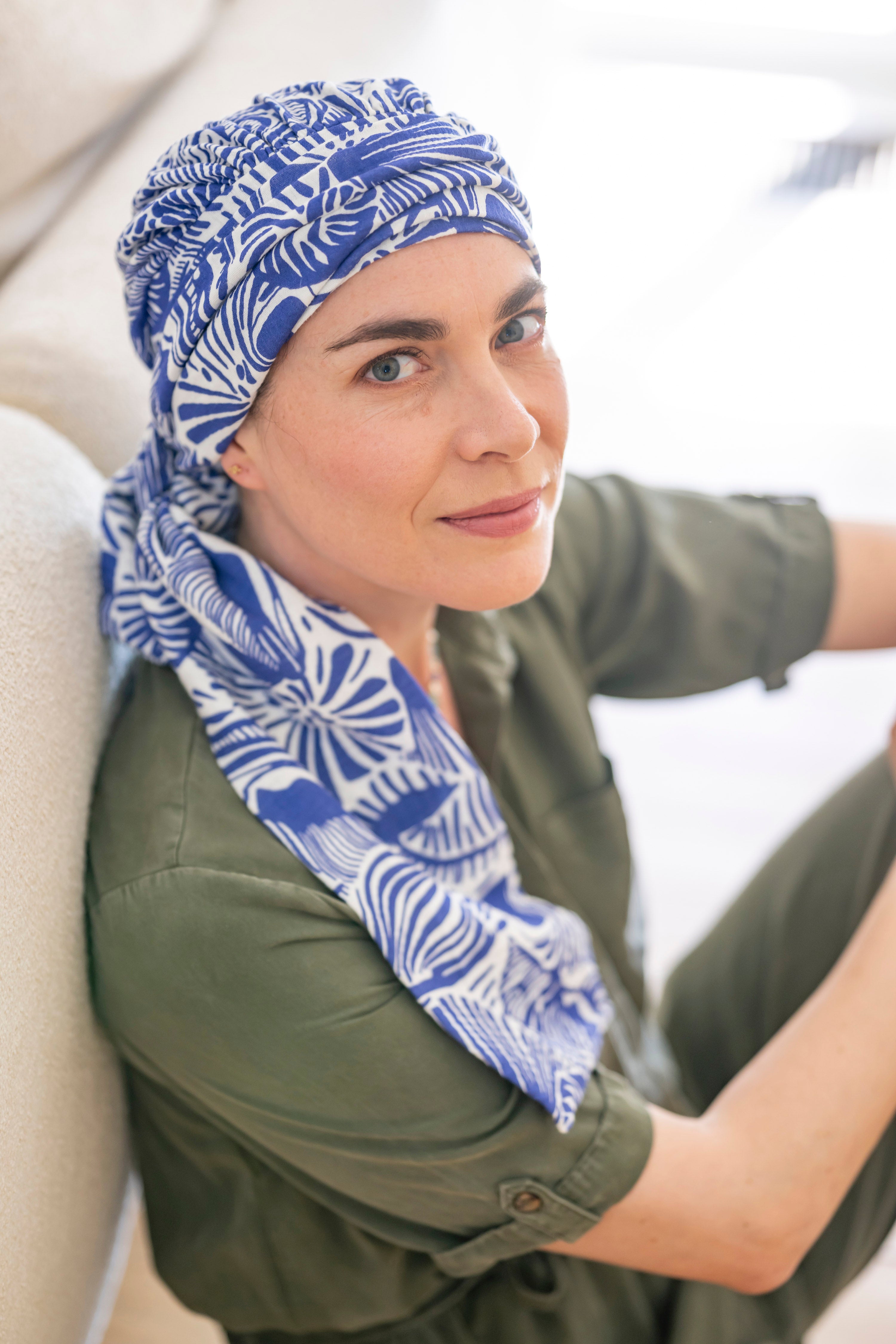 Glow Set - Bonnet et bandeau interchangeable en gaze de coton