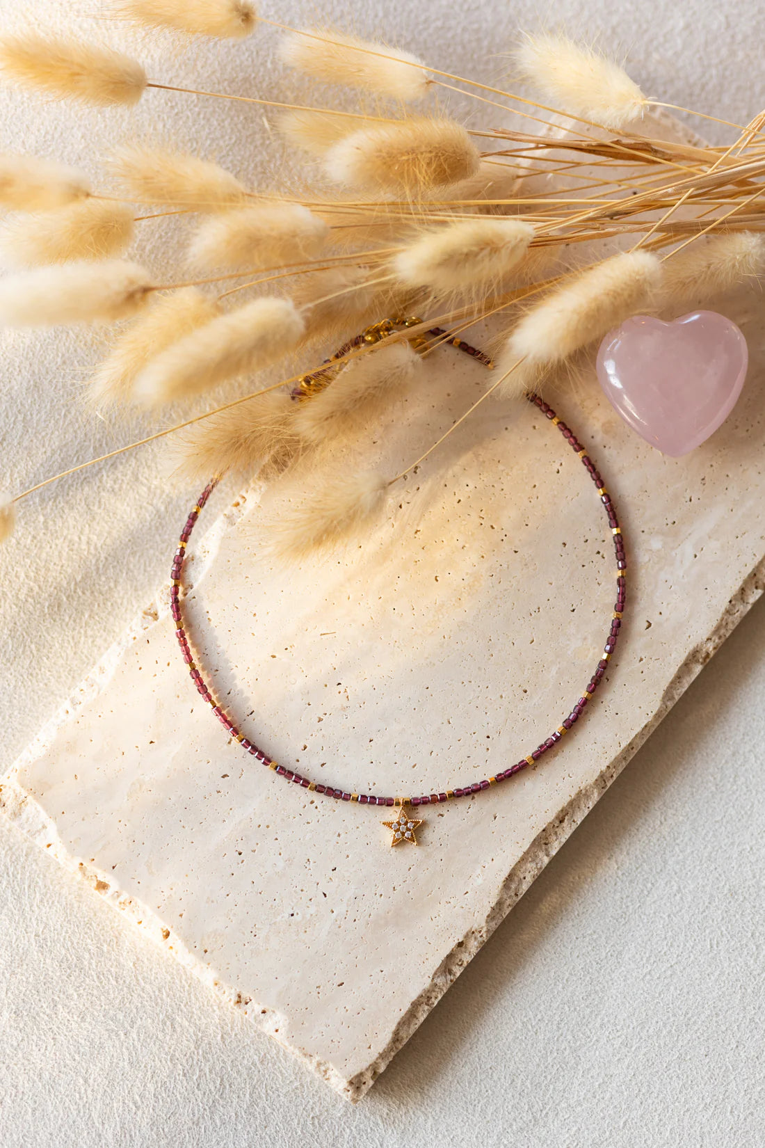 Le Collier Stelle by So by So Jewels - pierres de Grenat bordeaux