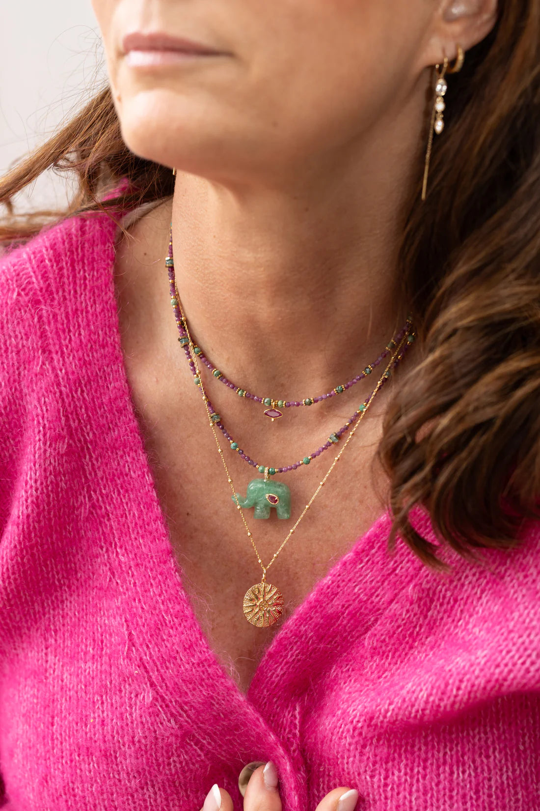 Le Collier Tessa rubis et chrysocolle by So by So Jewels