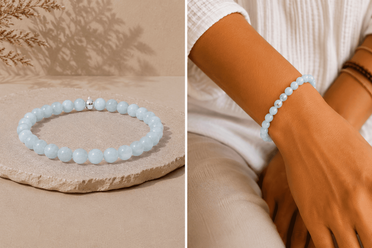 Bracelet by Nasoha - Aigue - marine "Engagement & fidélité"