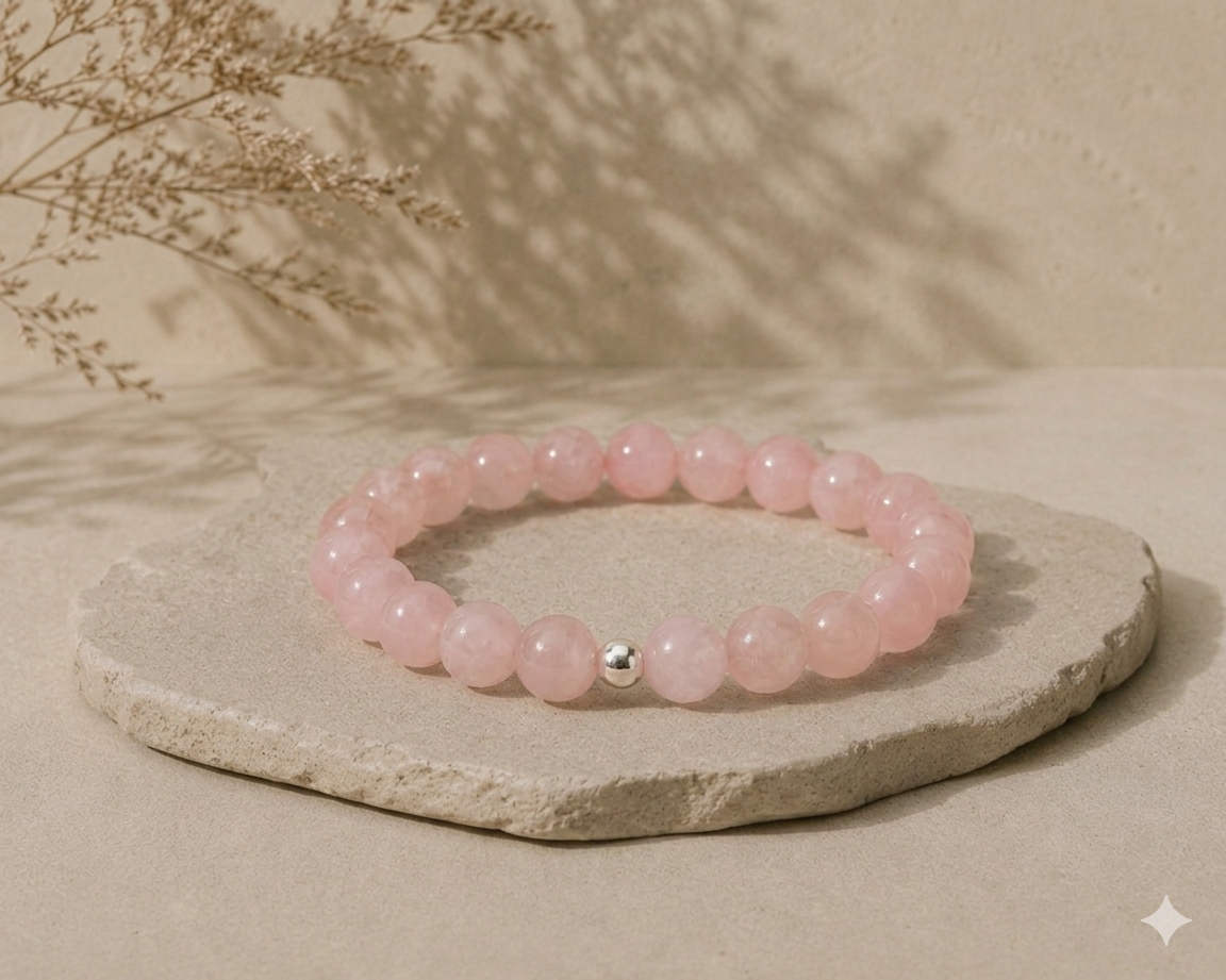 Bracelet by Nasoha - Quartz rose "Amour pour soi"