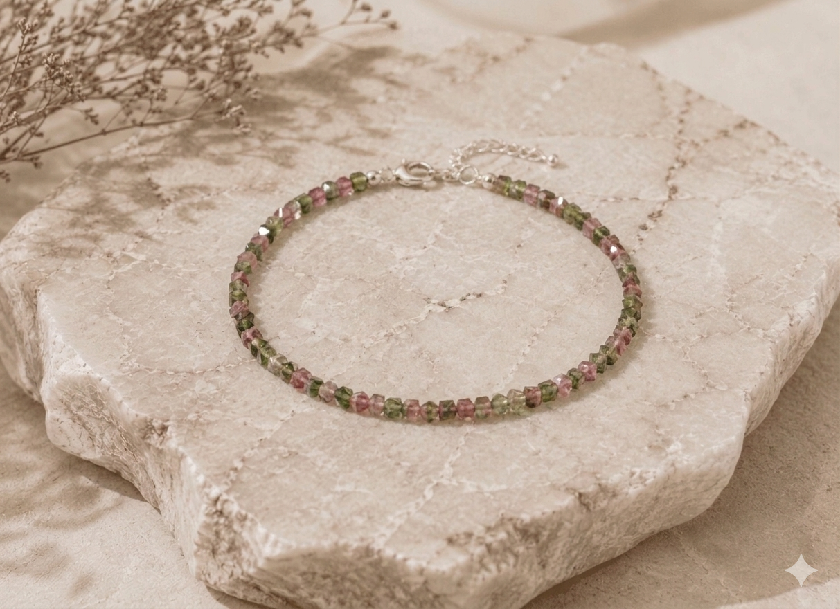 Bracelet en pierres fines by Nasoha - Tourmaline melon d'eau
